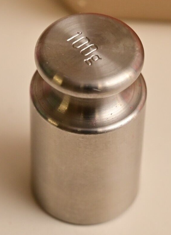 Lot of 4 Ohaus 100g Calibration Weight w/ Cases Gloves/Certificates