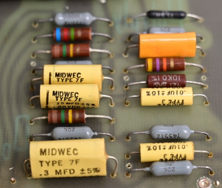 Lot of 3 Vintage Circuit Boards Milivac MV-928A Sprague Nippon Capacitors Pots