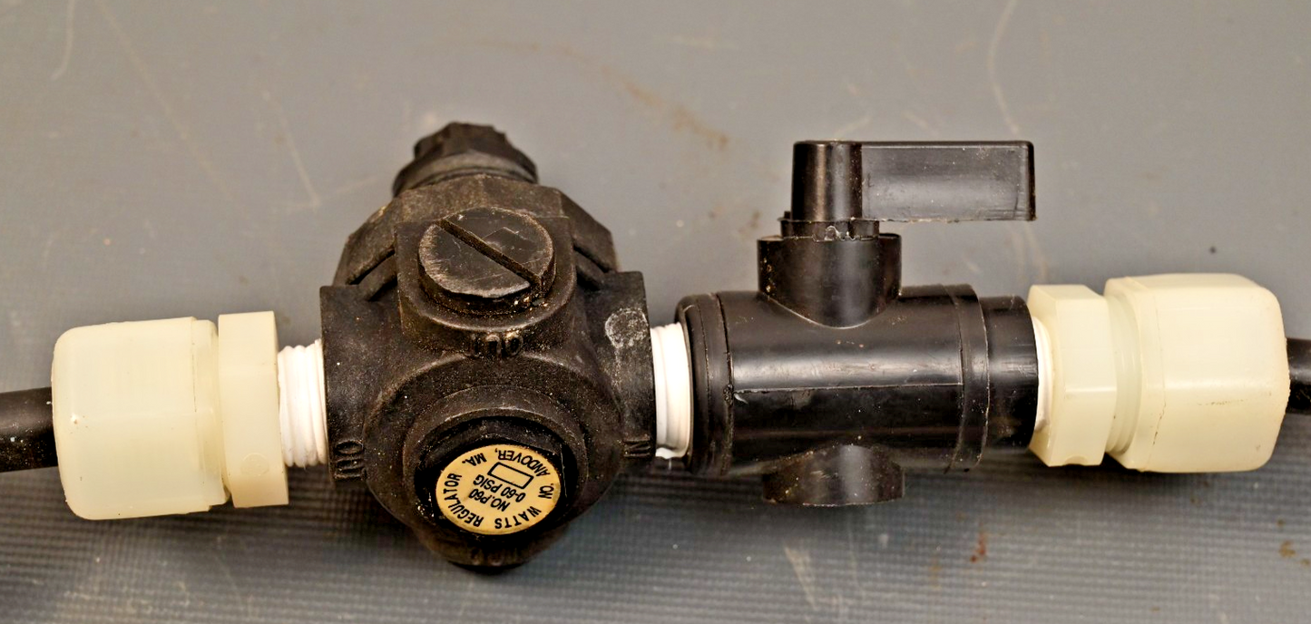 Water Purifier Parts Watts P60 Regulator HY-LOK CV2-F4N-1-BU 316.AK5 w/Misc Hose