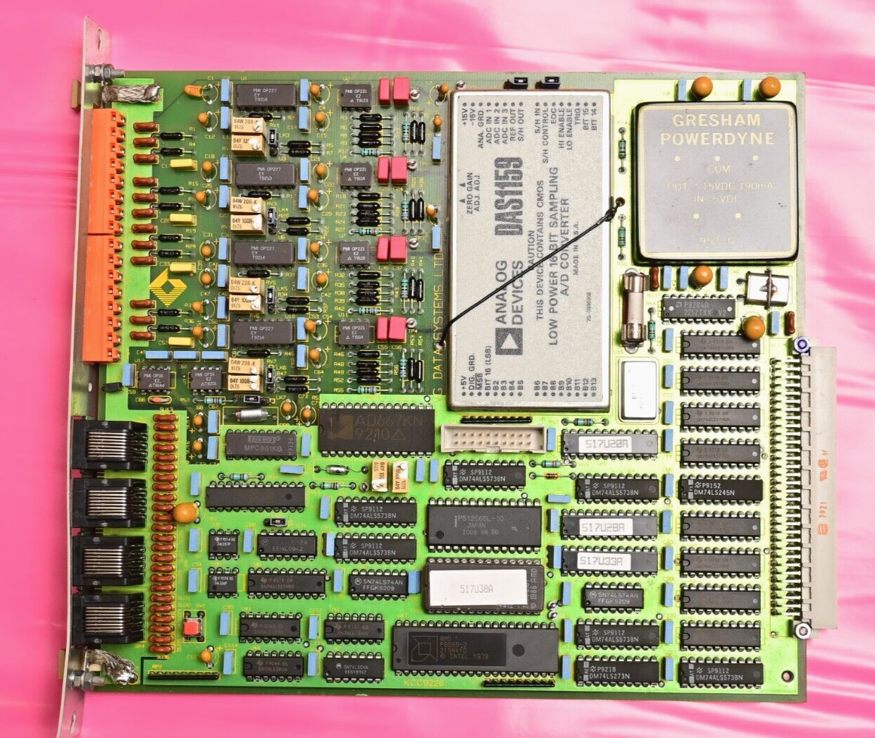 VG Data Systems D-I-2816-D Vintage Schroff VME Style DAQ Card AD667KN DAS1159 IC