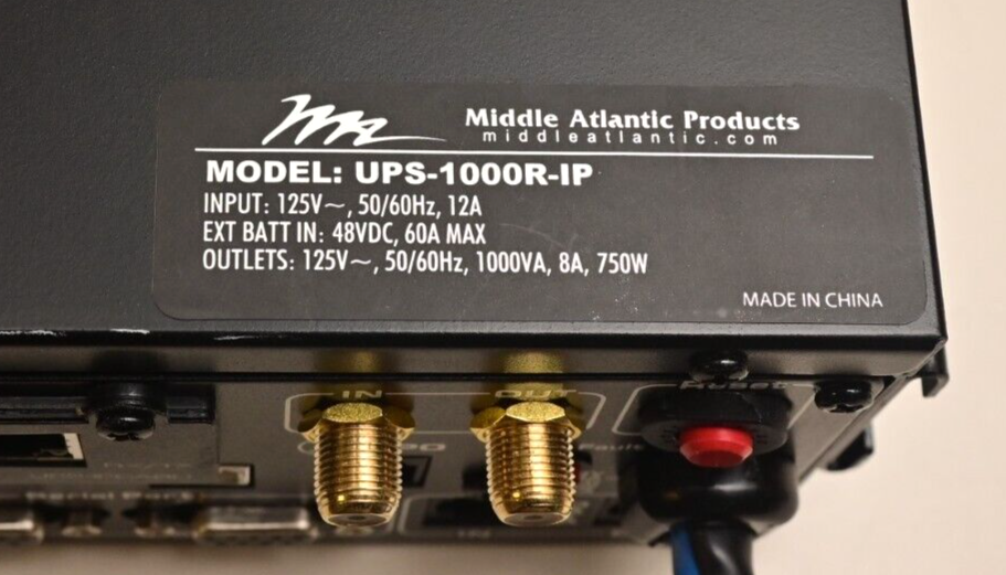 Middle Atlantic UPS-1000R-IP 1000VA UPS IP Connected External 48V Input