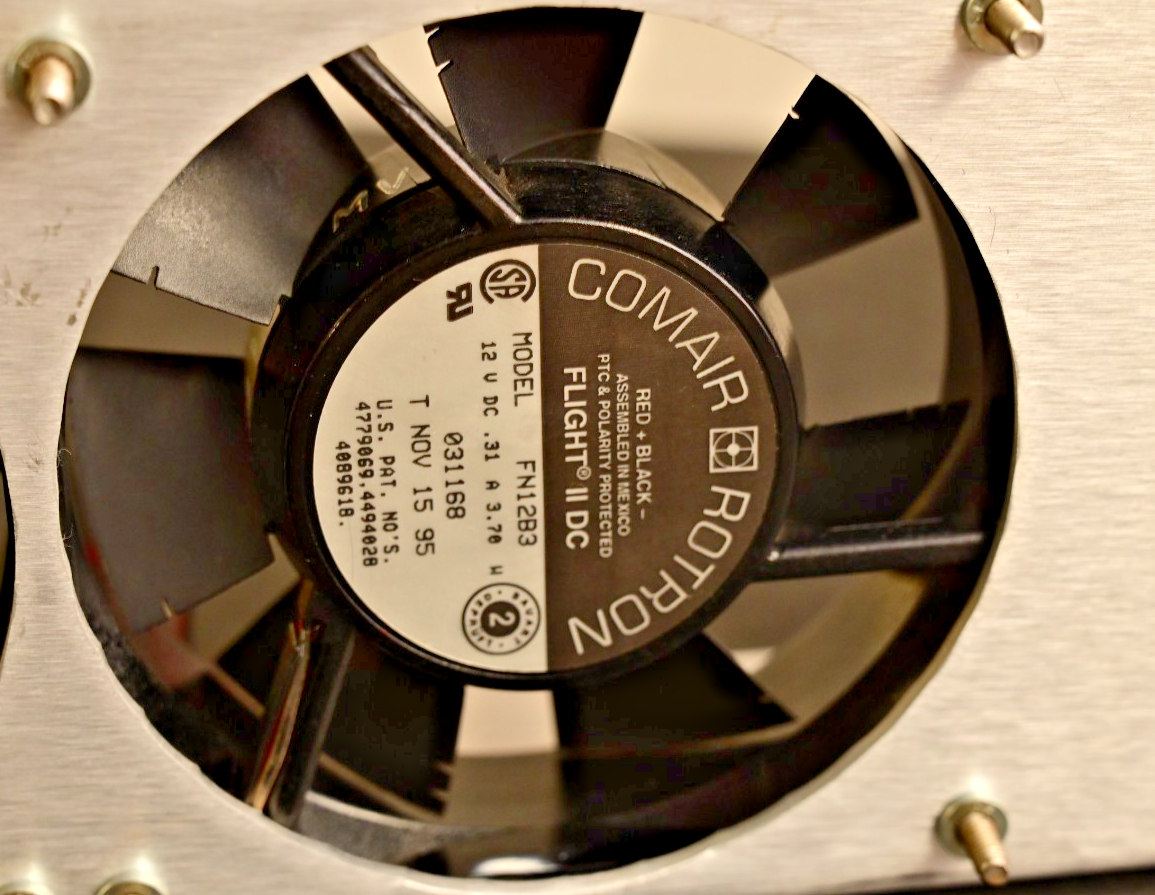 QTY 2 Comair Rotron Flight II DC Fans 12V 3.7W Mounted to Aluminum Bracket