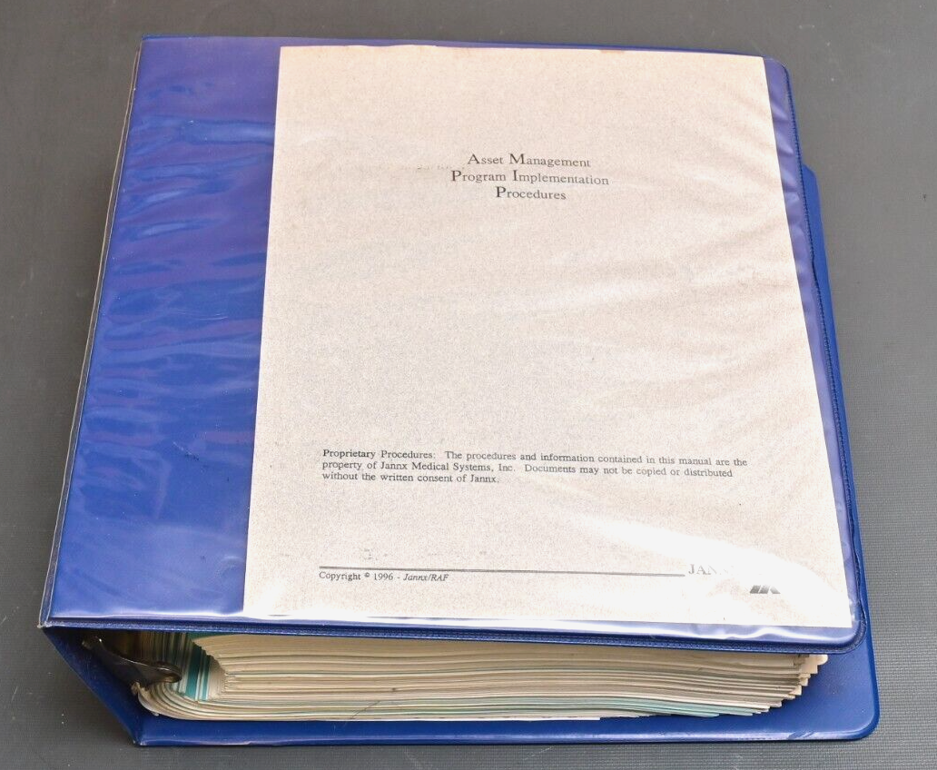 JANNX Medical Systems Asset Management Program Implementation Procedures Binder