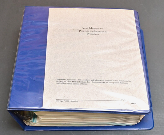 JANNX Medical Systems Asset Management Program Implementation Procedures Binder