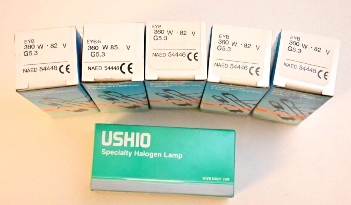 Lot of 6 Halogen Lamp Bulbs 360W 82V/86V EYB EYB-5 Osram Ushio NIB