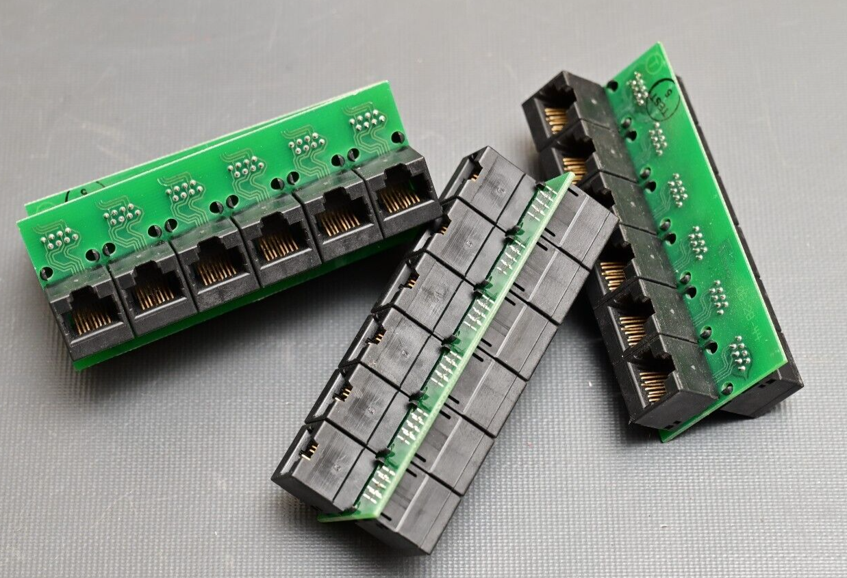 QTY 4 6-Port RJ45 Passthrough PC Boards Cat5/CAT5e ADC