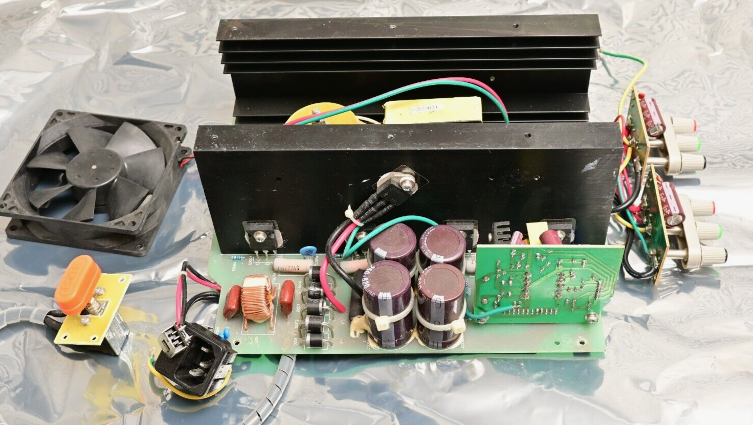 Mastech HY3030E 30V@30A DC Power Supply Main Board w/ Heat Sinks Fan Connectors