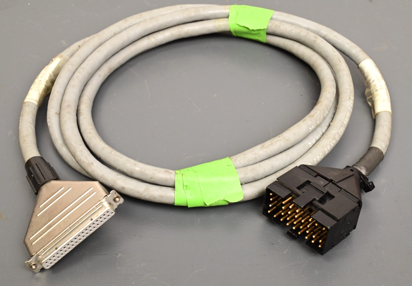 Cable with Burndy Rectangular Military-Style Connector to DB37 Gold Plated 30P