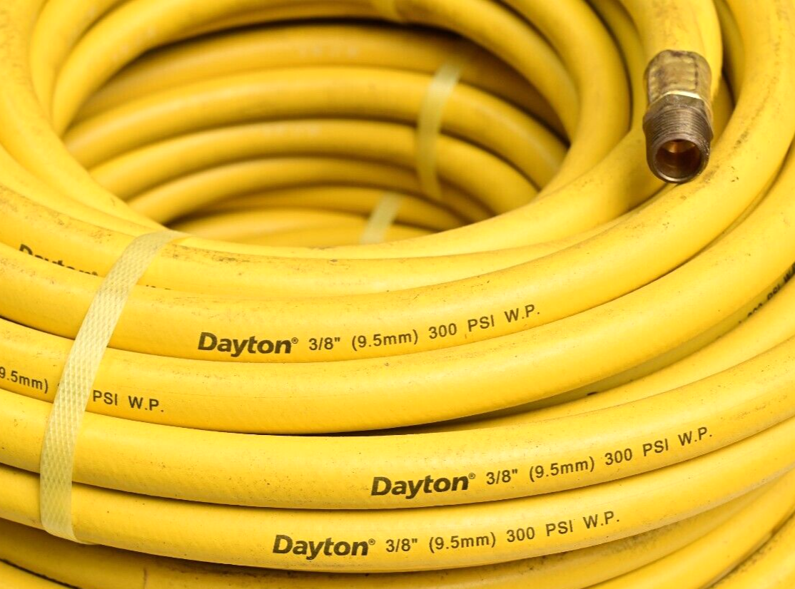 QTY 5 x 50ft Dayton 3/8" 9.5mm Air Hose 300PSI WP Yellow NOS