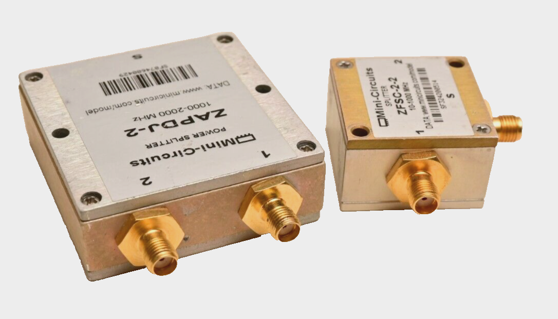 Lot of 2 Mini-Circuits 2-Way SMA Splitters ZAPDJ-2 2GHz ZFSC-2-2 1GHz Gold Plate