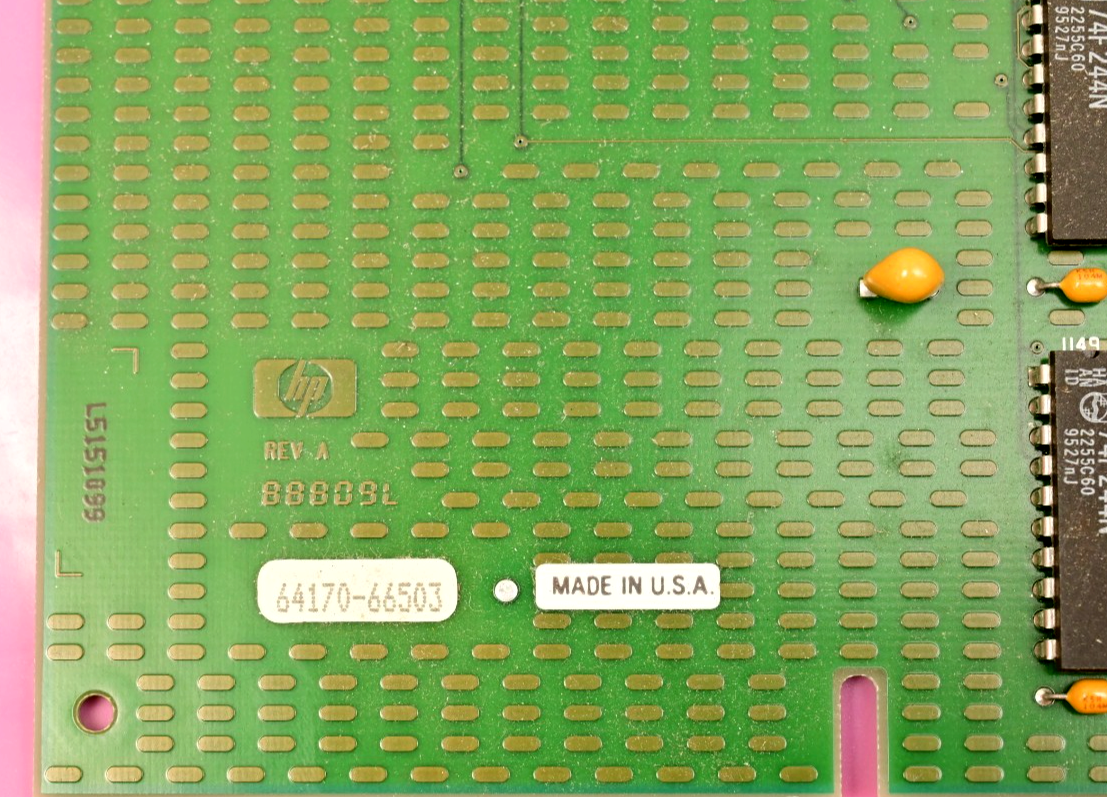 HP 64700B Emulator PC Board P/N 64170-66503 w/ 2 x "1MB 35ns" RAM 64171-66502