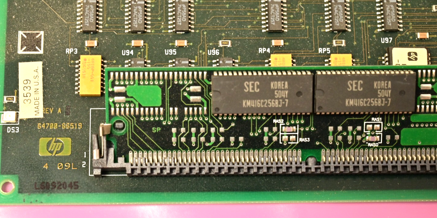 HP 64700B Emulator CPU Board Motorola 68k Gold/Ceramic CPU RAM Gold Connectors