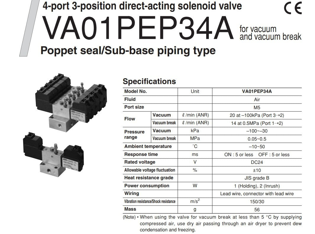 6-Channel Parker Kuroda Miniature Direct-acting Solenoid Valve VA01PEP34-1U