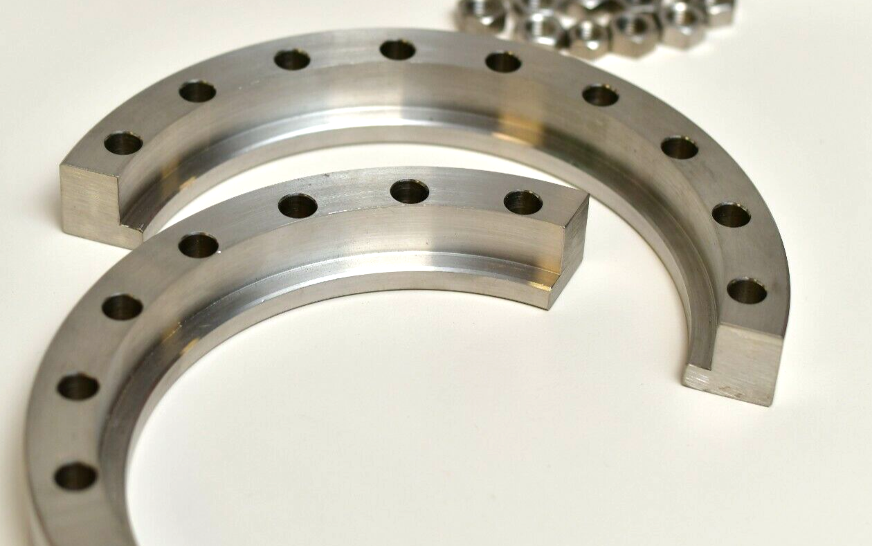 High Vacuum Port Cover & 2-pc Conflat Flange w/ Hardware 120mm Stainless Chamber