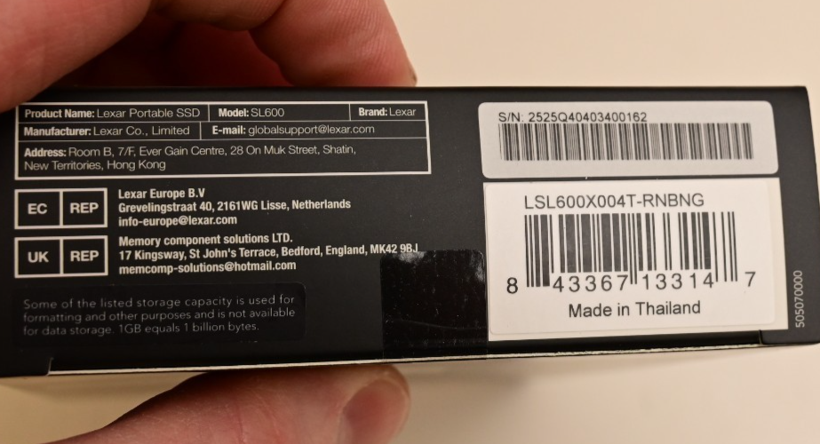Lexar Professional SL600 4TB Portable SSD USB 3.2 Gen 2x2 2000MB/s New Sealed