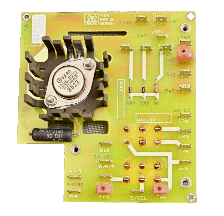 Vintage HP 9000/236 PC Power Connection Board 09826-66554 w/ Voltage Selector