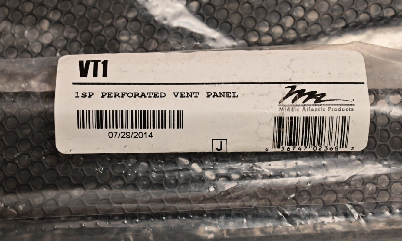Lot of 6 Middle Atlantic VT1 Perforated Vent Panel 1 Space 1U Vented Fill Plate