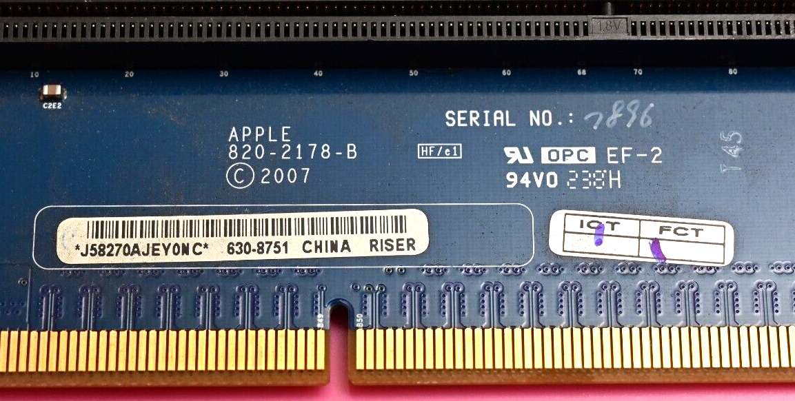 Lot of 2 Apple Riser Cards 820-2178-A Untested