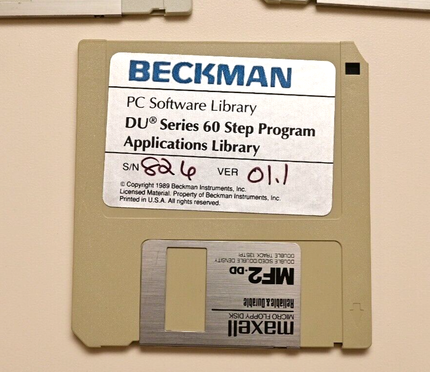 Beckman DU Series 60 and Data Comm Software Floppies