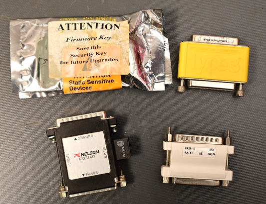QTY 4 Vintage Software Keys Dongle Parallel Serial 7327-1018 HASP Type 3 Agilent