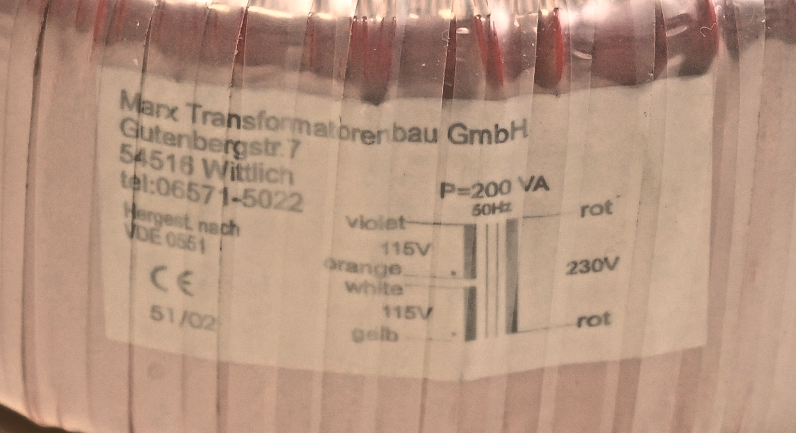 MarXperts MAR345 Toroidal Transformer Marx Trans. GmbH 115V 230V 200VA Isolation
