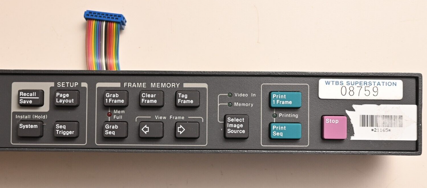 HP VidJet Pro Frame Grabber Print Controller Front Panel Buttons