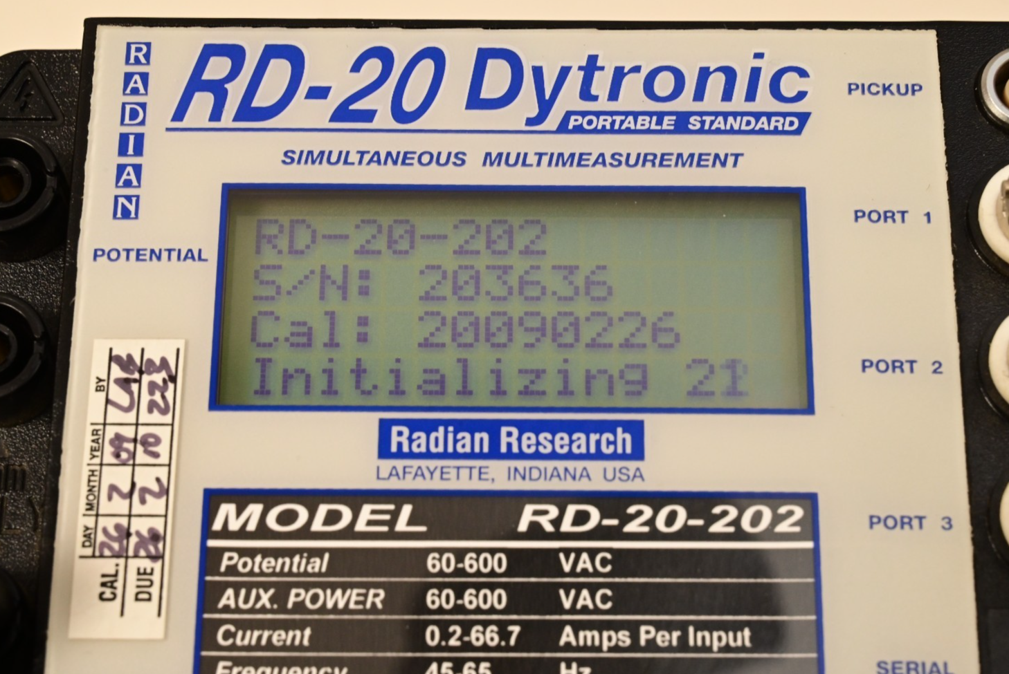 Radian Research RD-20-202 Dytronic Portable Single-Phase Reference Standard