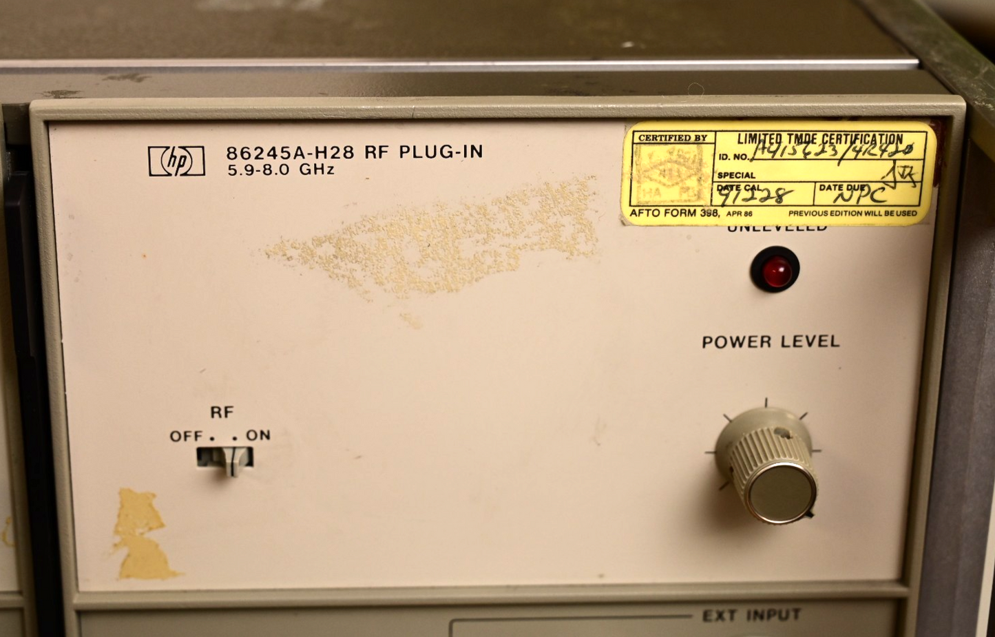 HP 8620C Sweep Oscillator w/ 86245A-H28 RF Plug-In 5.9-8.0GHz USAF Surplus