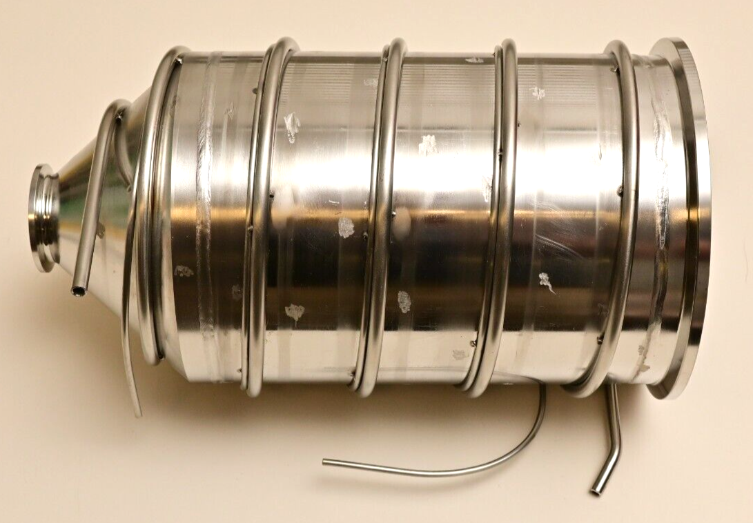 4L Stainless Chilling Vessel Reducer 6" to 1.5" Flange Sanitary Condenser Coil