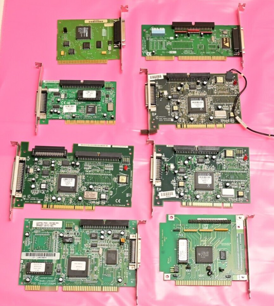 QTY 6 Vintage SCSI Cards ISA PCI Adaptec AHA-2940 AHA-2930 Seagate HP PE Logic