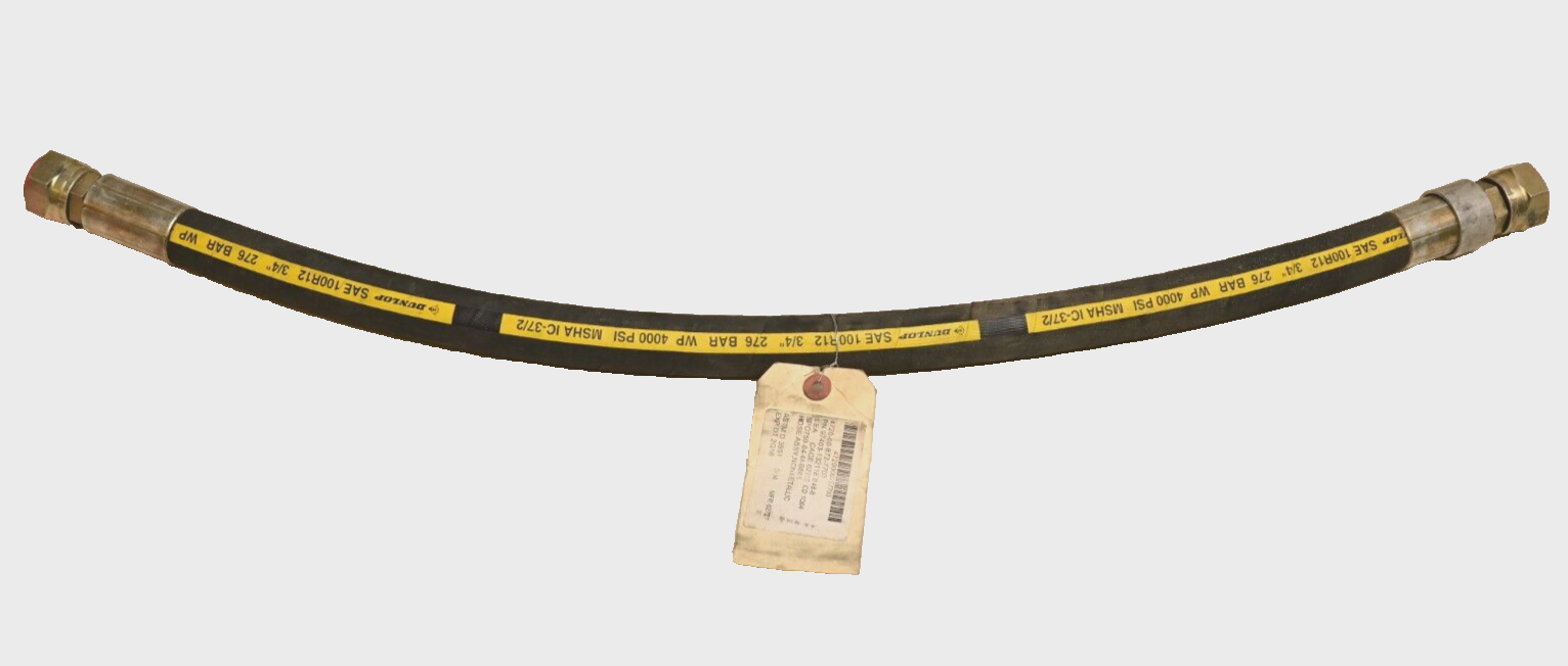 33" 3/4" Non-Metallic Hydraulic Hose 4000 PSI Dunlop SAE100R12 MSHA IC-37/2