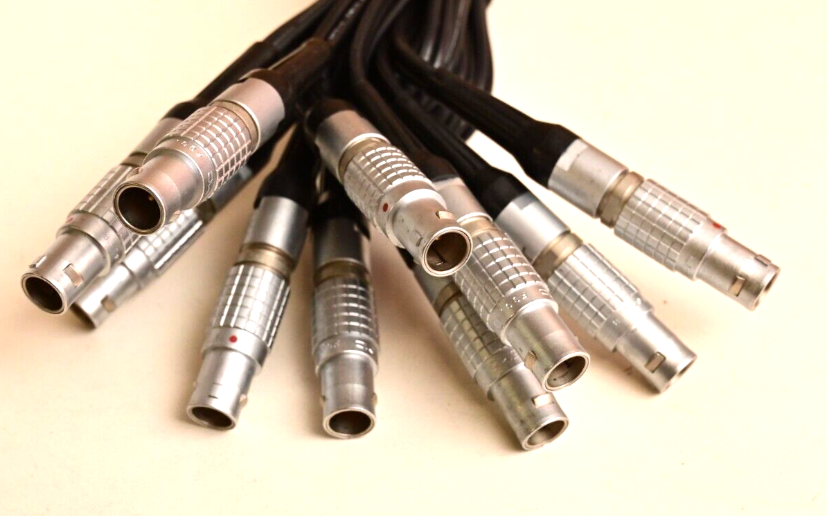 Lot of 10 LEMO 2-Pin Male Power Connectors w/ Pigtail/Cable Used FGG.1B