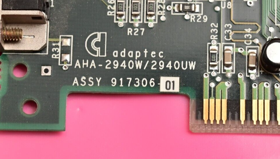VINTAGE ADAPTEC AHA-2940W 2940UW ULTRA WIDE SCSI PCI CONTROLLER CARD