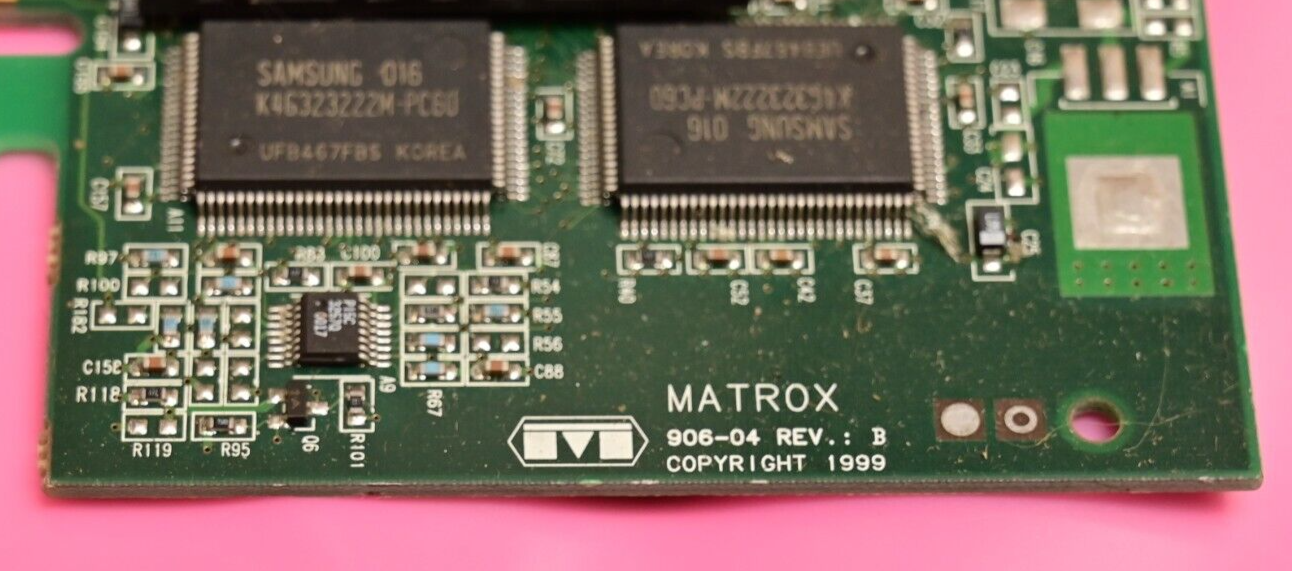 Vintage Matrox 906-04 Dual VGA Port Video Card AGP Slot