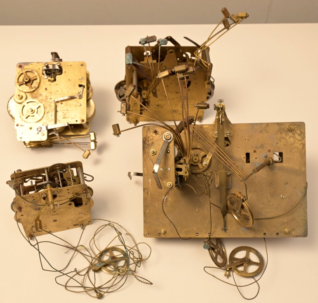 Lot of 4 Hermle Antique Brass Clock Movements 82 K 87 Black Forest 81 Emperor