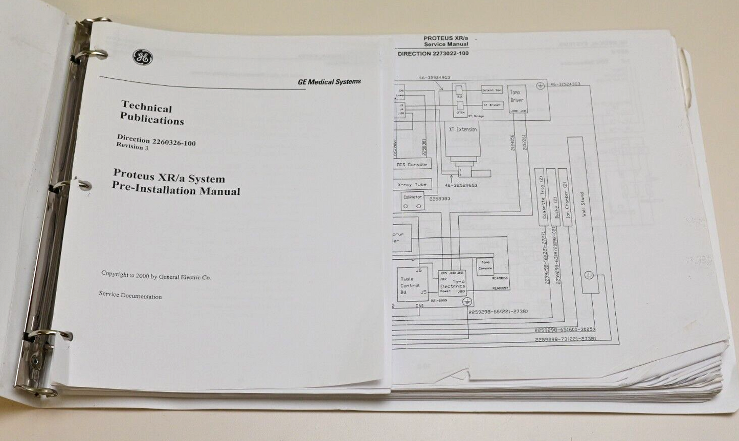 GE Proteus X-Ray XR/a System Service and Pre-Installation Manuals w/ Schematics