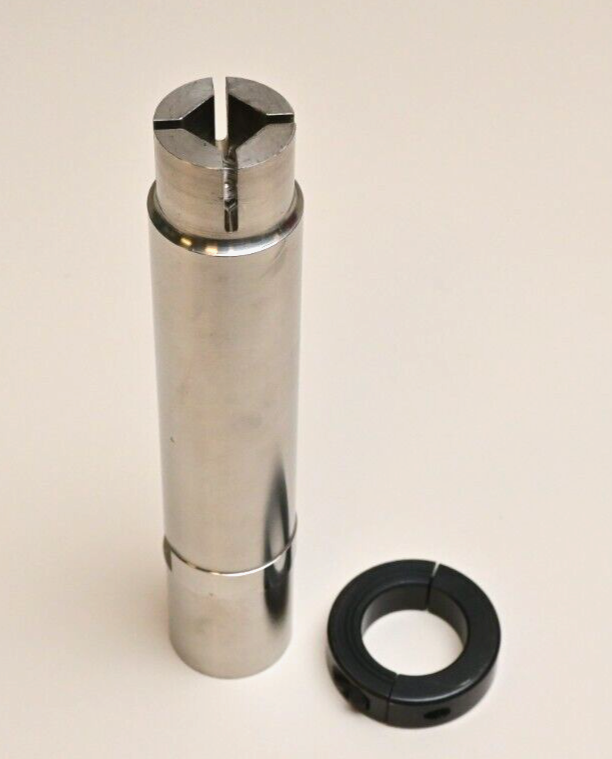 8" L 17mm Square Drive Actuator Shaft Adapter w/ Ruland 35mm Clamp 40mm Hollow