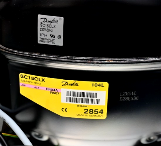 3/4HP Condensing Unit/Skid from Hettich Rotanta 46 RSC Danfoss SC15CLX LBP R404A