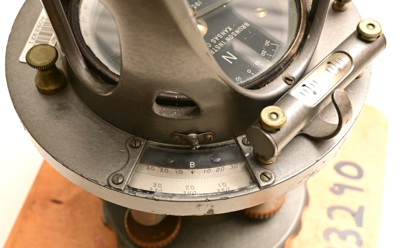 Brunson Transit 1953 No. 30 USAF Cold War Era Military Surveyors Instrument