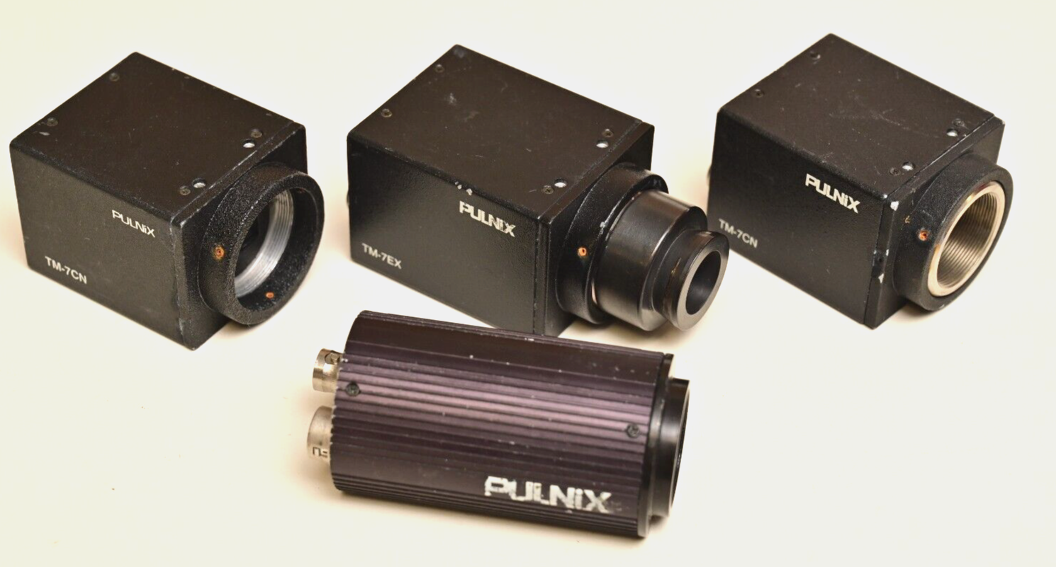 Lot of 4 PULNIX Machine Vision CCD Cameras C-Mount TM-7EX TM-7CN TMC-73M DC Iris