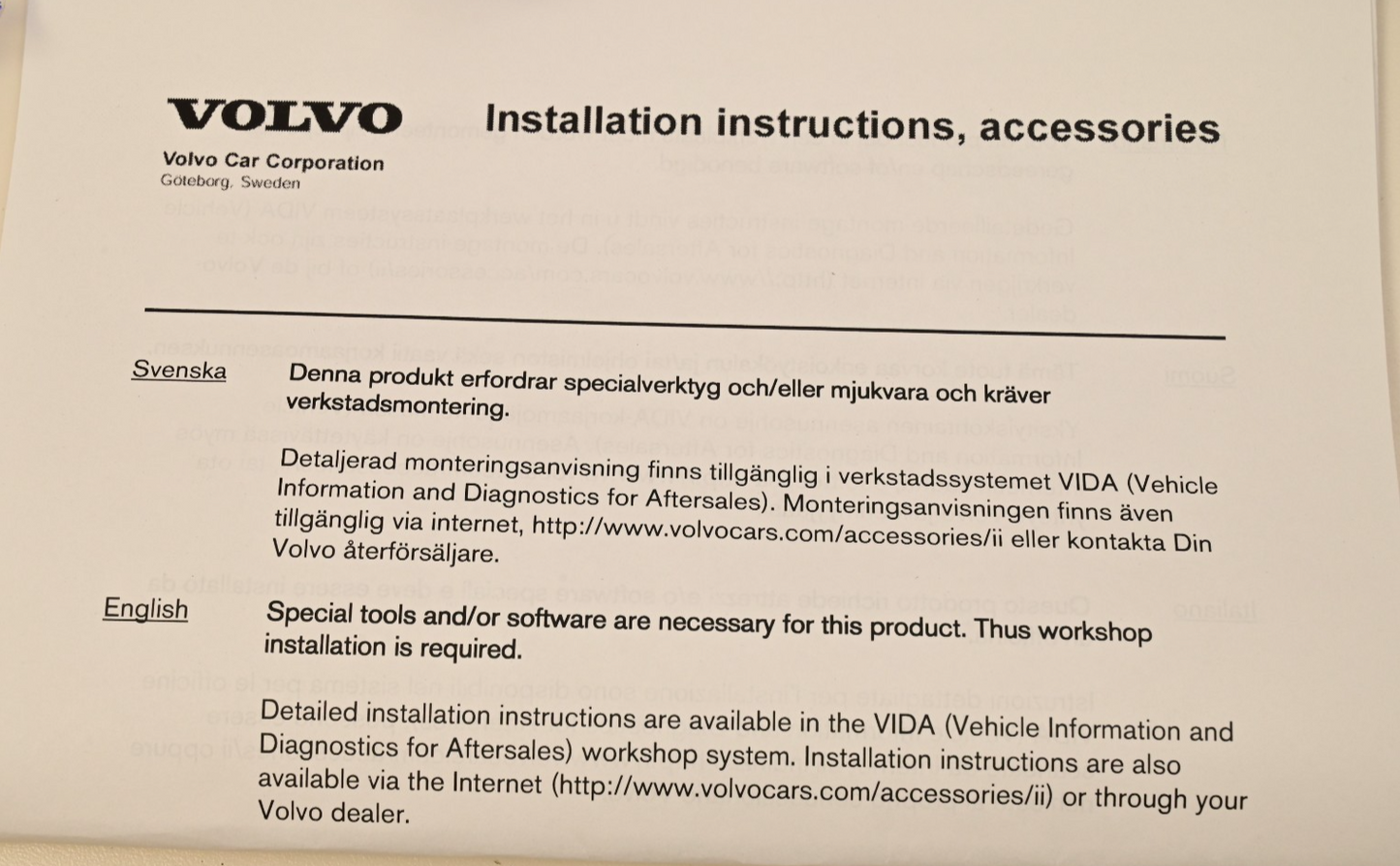 Volvo Mobility Connection Package Accessory Kit 31285164 Wiring Harness 31212535