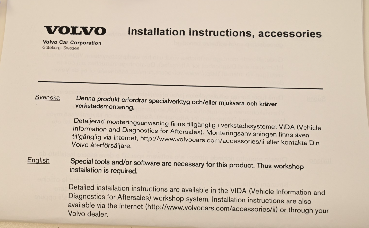 Volvo Mobility Connection Package Accessory Kit 31285164 Wiring Harness 31212535