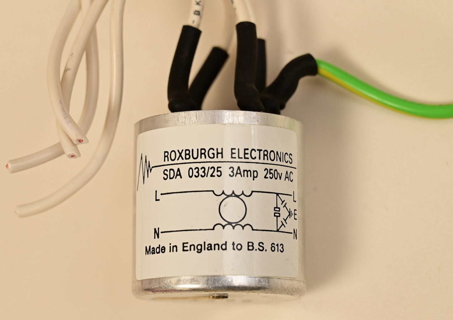 Roxburgh Electronics Filter Capacitor SDA 033/25 3A 250VAC UK B.S. 613