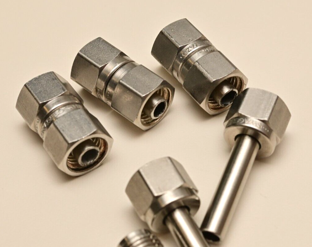 QTY 8 Various Swagelok 3/16" Stainless Steel Fittings Adapters Tee