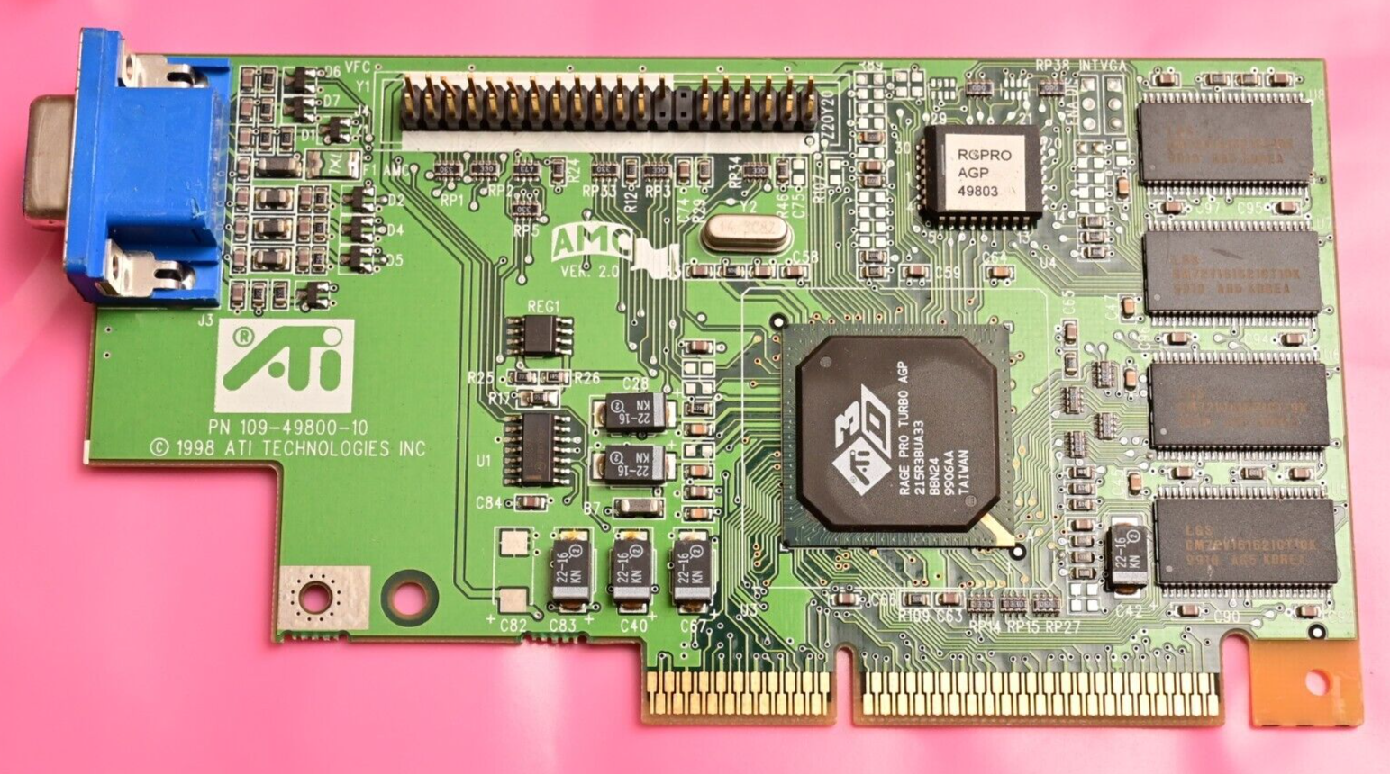 Lot of 2 Vintage Video Cards NVIDEA BRD-05-E15 ATI RAGE PRO 109-49800-10