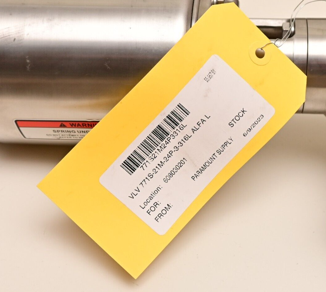 Alfa Laval 316L Throttling Valve 771S-21M-24P-3-316L Siemens 73N-B Positioner