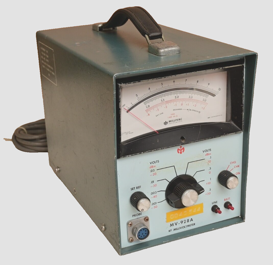 Millivac MV-928A RF Millivoltmeter Vintage Military Surplus Test Meter