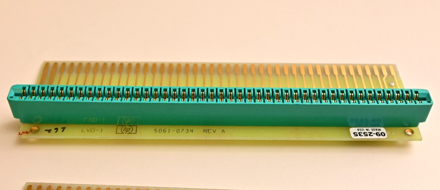 QTY 2 Vintage HP 43-Pin Bus Extender Boards 5061-0734 REV A Gold LVD-1 / 09-2535
