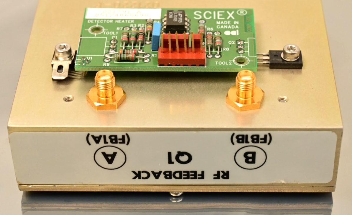 AB Sciex Mass Spectrometer RF Feedback Assembly w/ Detector Heater Insulator PCB