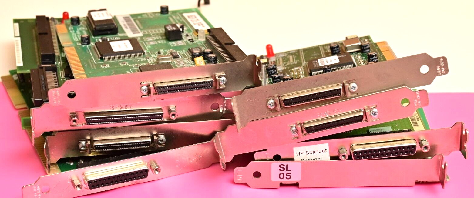 QTY 6 Vintage SCSI Cards ISA PCI Adaptec AHA-2940 AHA-2930 Seagate HP PE Logic